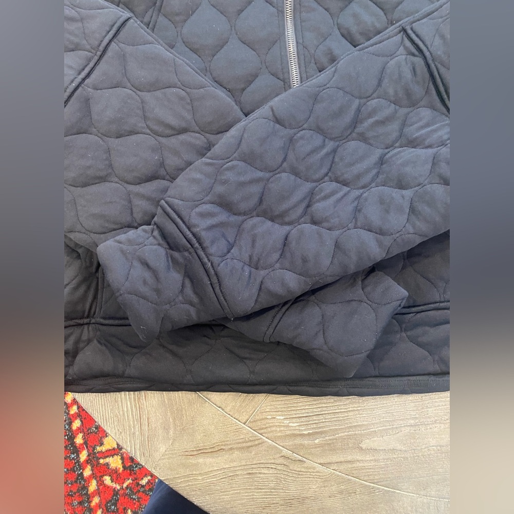 Lululemon quilted oversized scuba half zip 📱black Xl - Picture 5 of 5